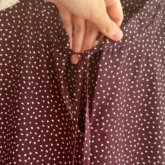 B Collection by Bobeau Purple and White Polka Dot Blouse, Size Medium - Picture 10 of 16